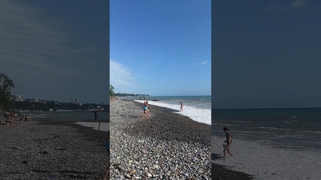Обзор дикого пляжа 73 км в Сочи. Штормит.