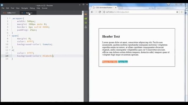 CSS3 Animated Button  Tutorial - 2  CSS3 Animation Snippets