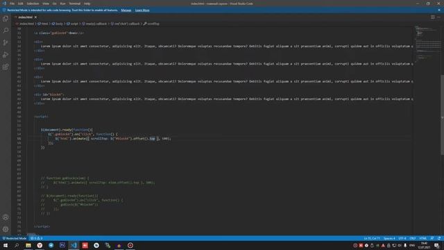 Кнопка скролла до элемента на jQuery