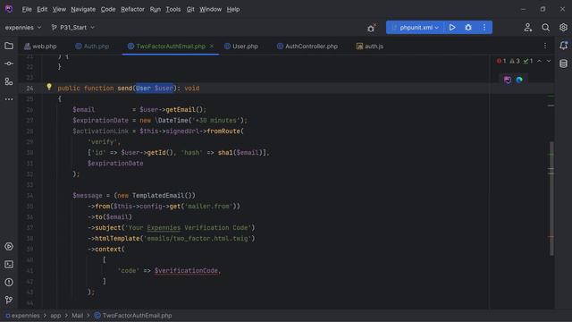 132 Send Two-Factor Auth Code Via Email - Build Expense Tracker App With PHP 8
