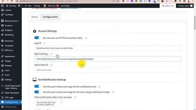 One signal push notifications on WordPress woocommerce