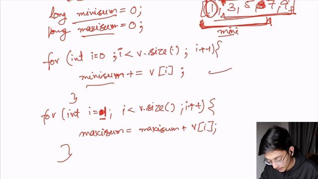 mini-max sum | @HackerrankOfficial | c++ solution