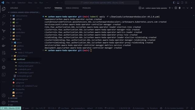 Carbon Aware KEDA Operator Demo on AKS