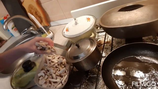 БОМЖ ОБЕД/ МОЙ УЖИН/КЛАССИКА СПАГЕТТИ С КУРИЦЕЙ И ГРИБАМИ