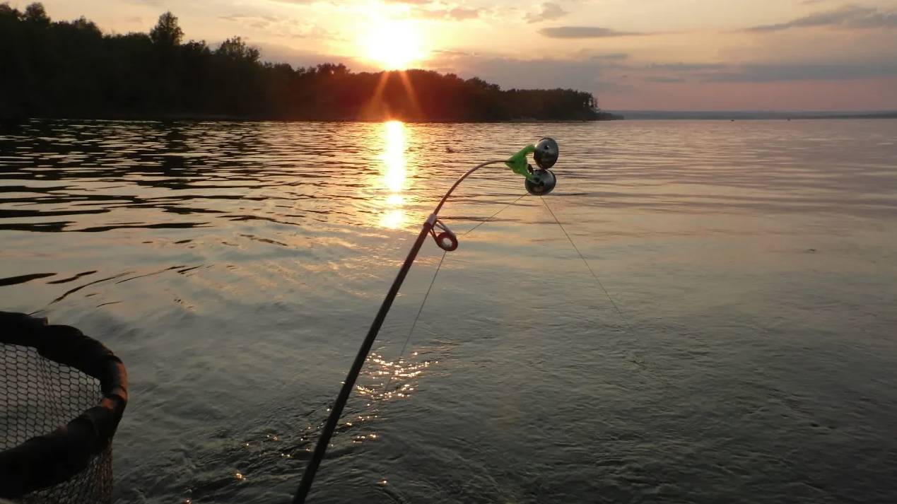 Рыбалка на красивом вечернем закате. Ловля леща на Волге. Ловля на кольцо