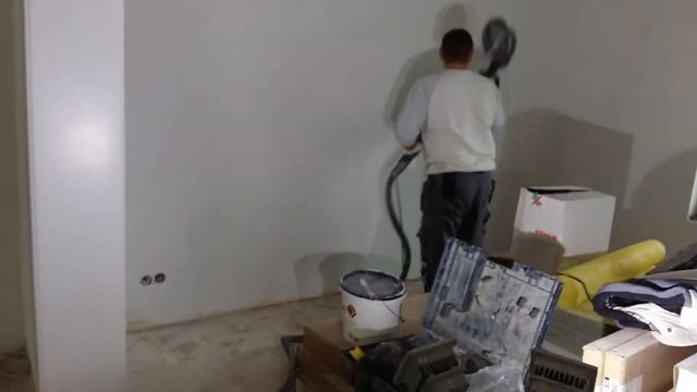 Шлифование стен и потолков без пыли