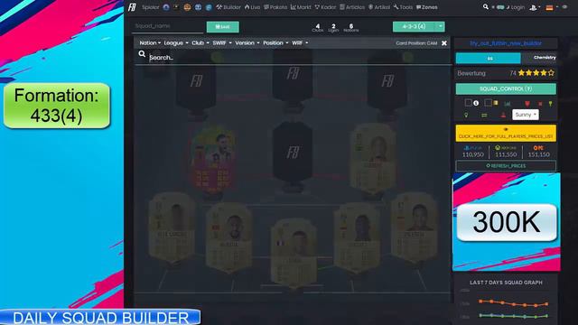 FIFA 19 SQUAD BUILDER 100K 150K 200K 300K 400K 500K 600K SQUAD BUILDER FUT CHAMPIONS FIFA 19