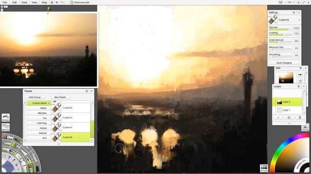Florence Sunset - Digital Landscape Painting (Artrage 5 and Photoshop)