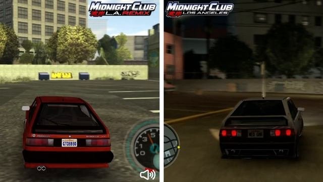 Midnight Club: L.A. Remix PSP vs. Midnight Club: Los Angeles Xbox 360 PS3  Side by Side