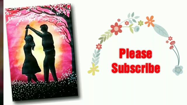 Romantic Couple Drawing with Oil paint