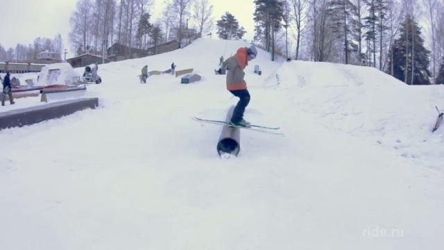 Олли аут на лыжах Ollie out SKI