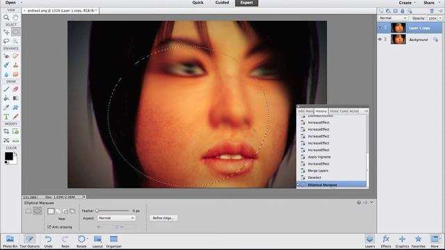 Photoshop elements : Zoom burst effect