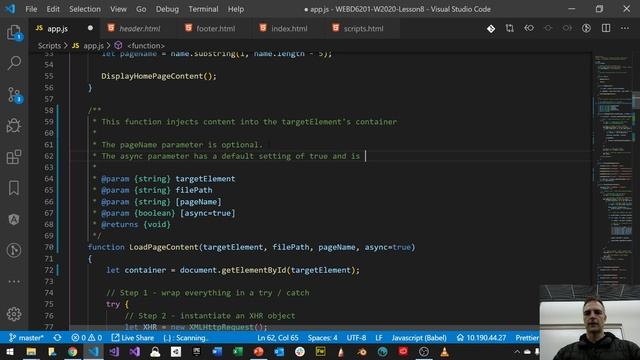 WEBD6201 - W2020 - Lesson 8 - Part 2 - more Ajax