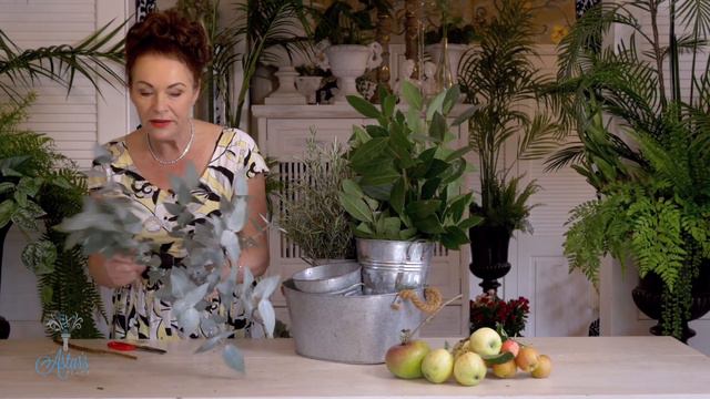 Green foliage with apples and a few flowers | Floral Design Tutorial