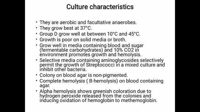Culture Characteristics of Streptococcus spp  by J Mary Pohsnem, Dept  of MLT   Adtu