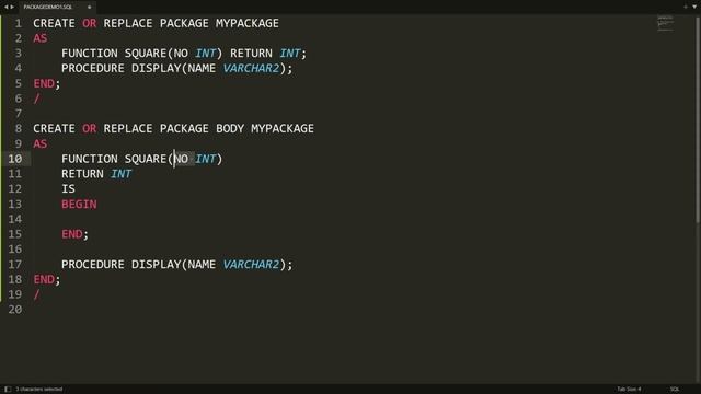PLSQL Package with procedure and function - Practical Demo (Oracle)