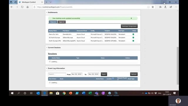 Workspot Demo 2   End User Experience of a Windows 10 Cloud Desktop
