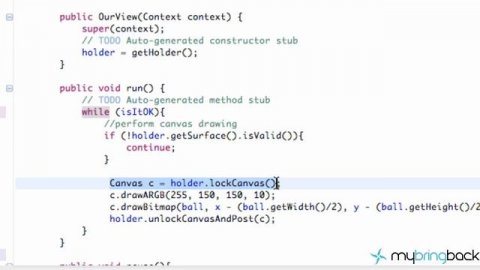Learn Android Tutorial 1.33- Review of SurfaceView and Thread setup