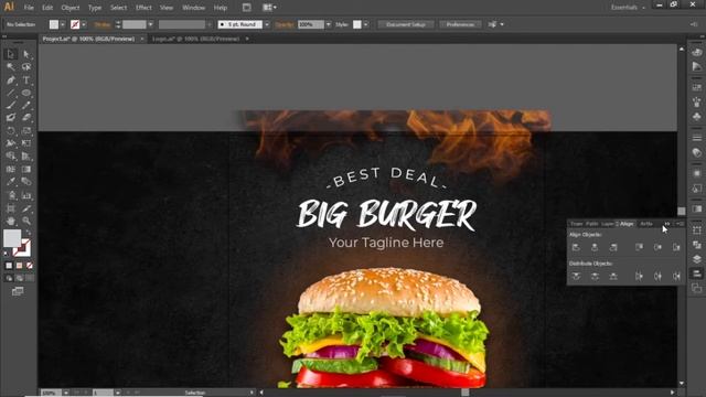 Burger Flyer Design Tutorial - Adobe Illustrator
