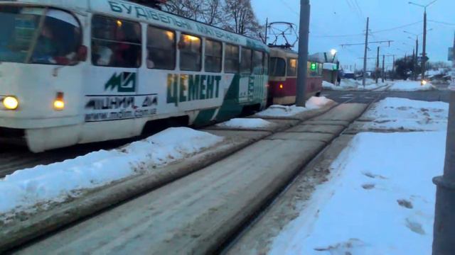 Трамвай tatra t3 за маршрутом #26 місто Харків