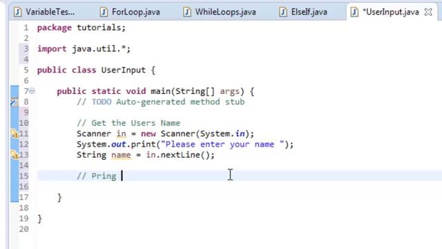 Java Tutorial 7: Get User Input