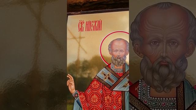 Рукописная икона - Святитель Николай, архиепископ Мирликийский, чудотворец