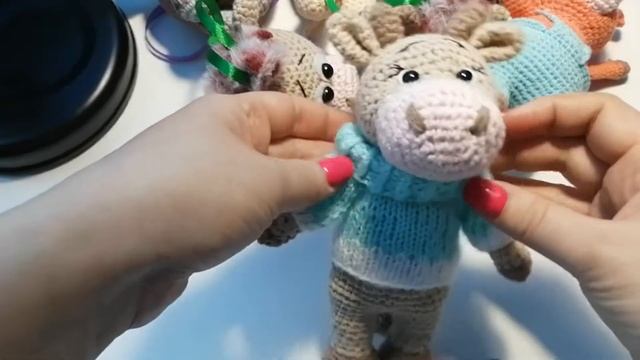 Вязаные игрушки за 2020г. Быки
