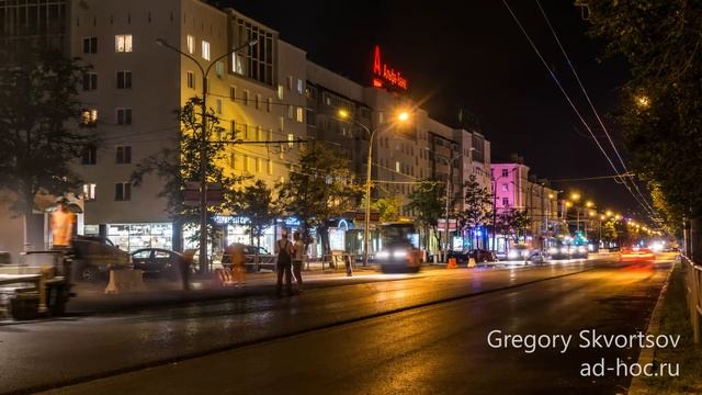 Укладка асфальта на улице Ленина - таймлапс