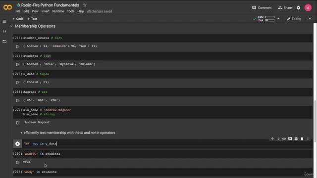 16. Membership Operators