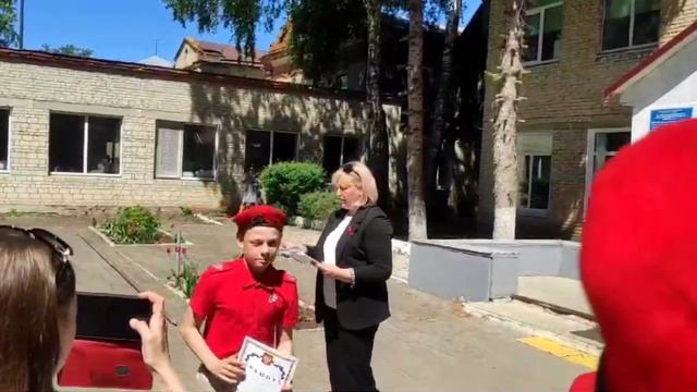 Линейка "Окончание учебного 2023-2024 года". Успехи 5А юнармейского класса