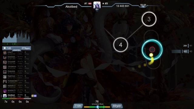 Akolibed | Foreground Eclipse - Dear, Are You Getting Sober [Extra] +HDDT 98.05% (#1 887pp 2❌)- osu