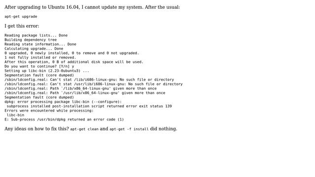 Ubuntu: dpkg: error processing package libc-bin (--configure) (2 Solutions!!)