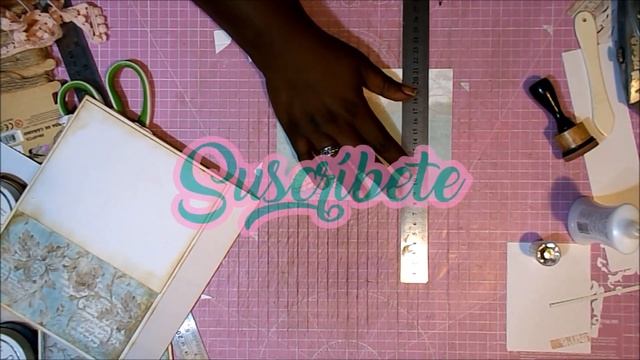 Album STAMPERIA Wonderland mix media desestructurado DIY Tutorial scrapbooking stencils y cosidos