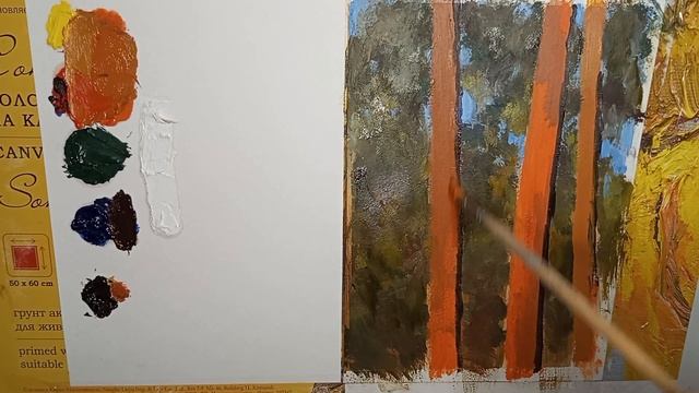 Урок 13 .Часть 2. Рисуем хвойный лес гуашью.Уроки для начинающих . Художник Голубев Александр