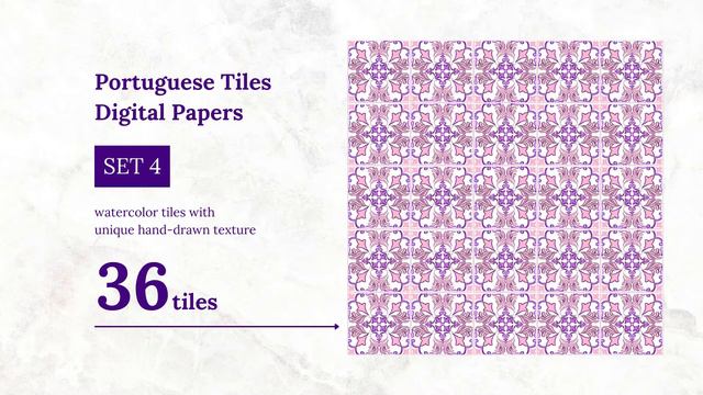 Portuguese Tiles Digital Papers SET 4 by ilonitta. Video Presentation