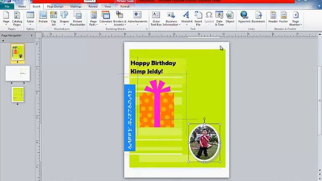 How to make birthday card using microsoft publisher