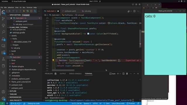 Flame SharedPreferences to Preserve Game State in Flutter