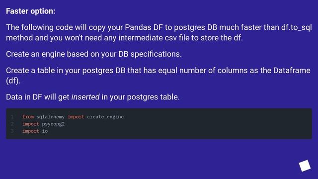 How to write DataFrame to postgres table