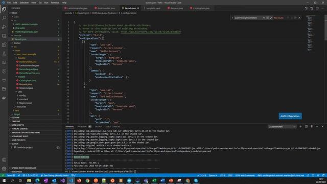 How can you debug local your Lambda function created in Java using Visual Studio and SAM