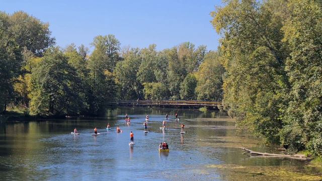 Прогулка на сапбордах и лодке в Сарове.