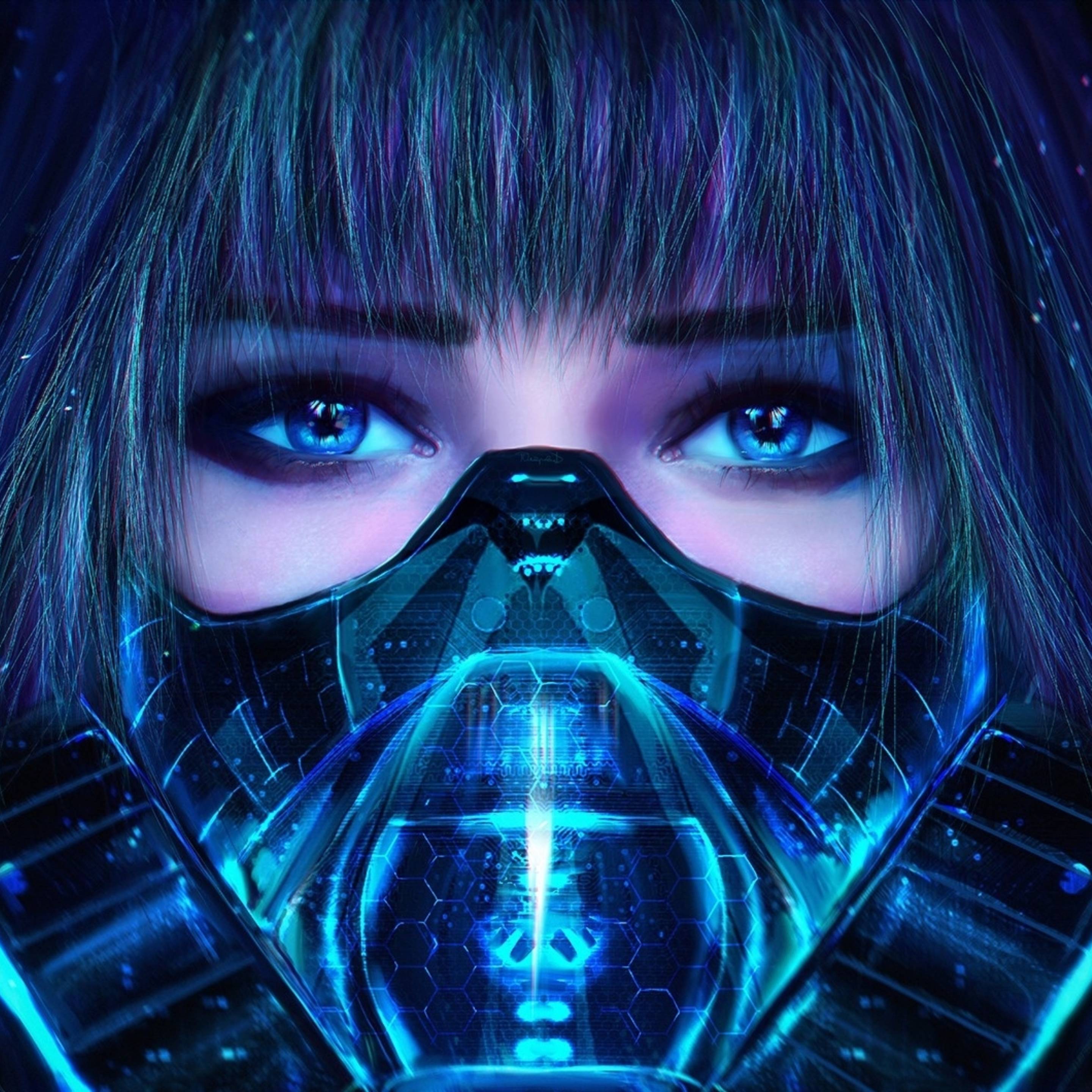 Cyber. Девушка в респираторе киберпанк. Киберпанк арт. Кибер девушка. Киберпанк девушка в маске.