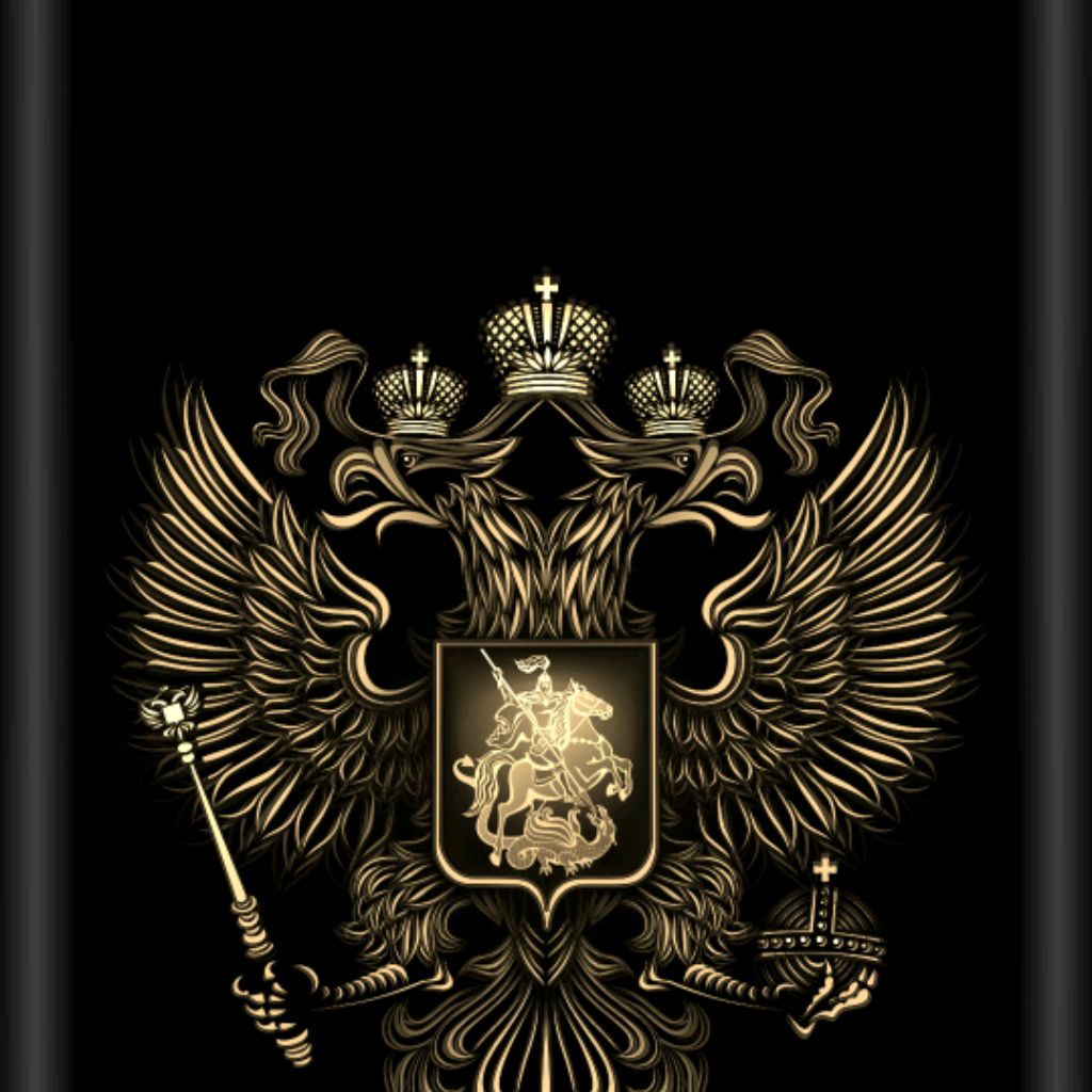 Черный фон с гербом России