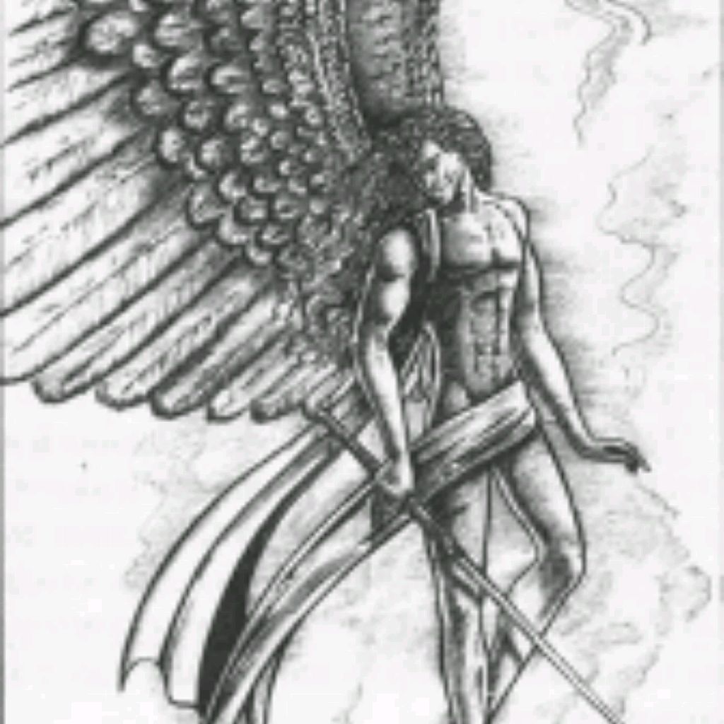 Ангел с мечом рисунок карандашом