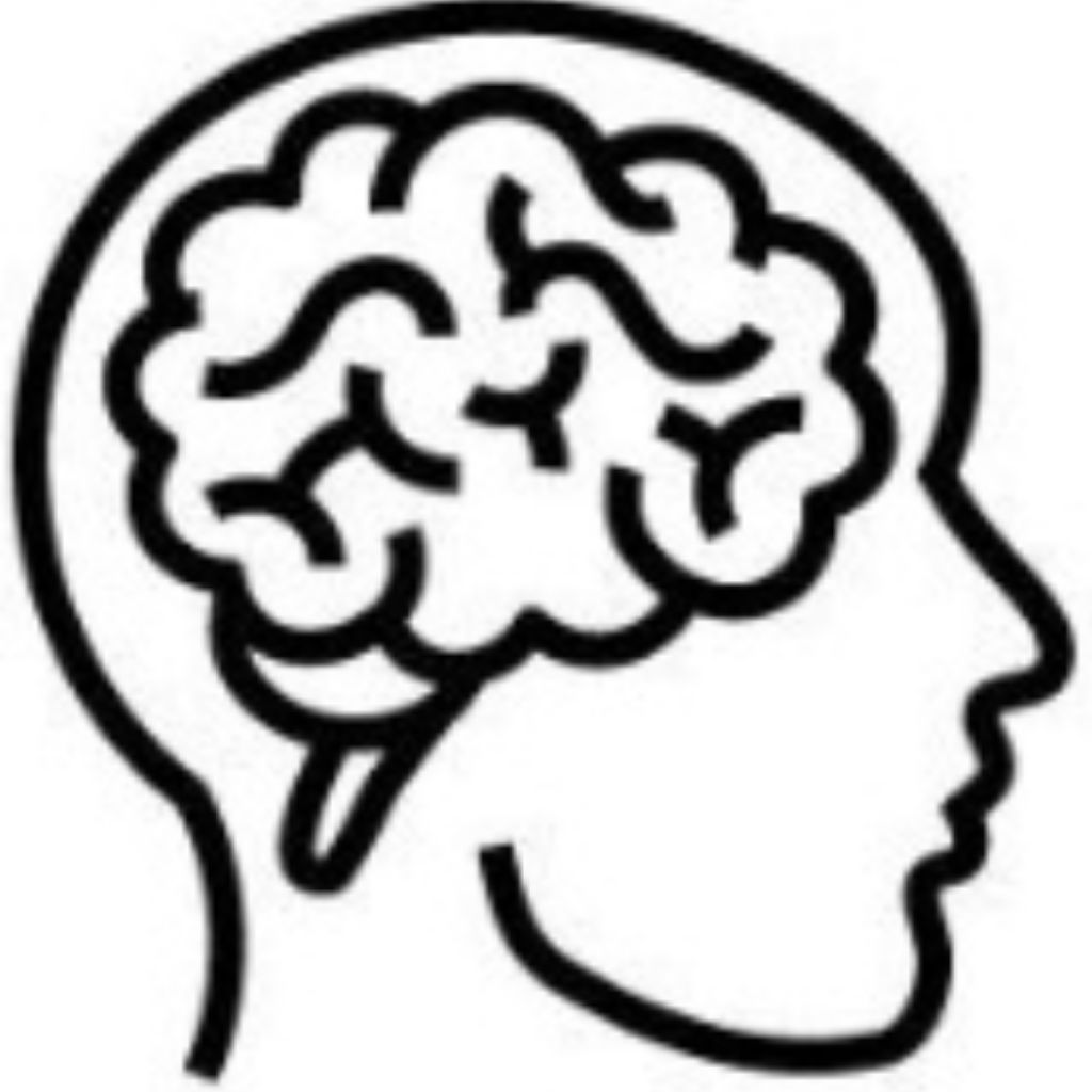 Brain mark. Human stroke icon. Simple stroke cartoon.