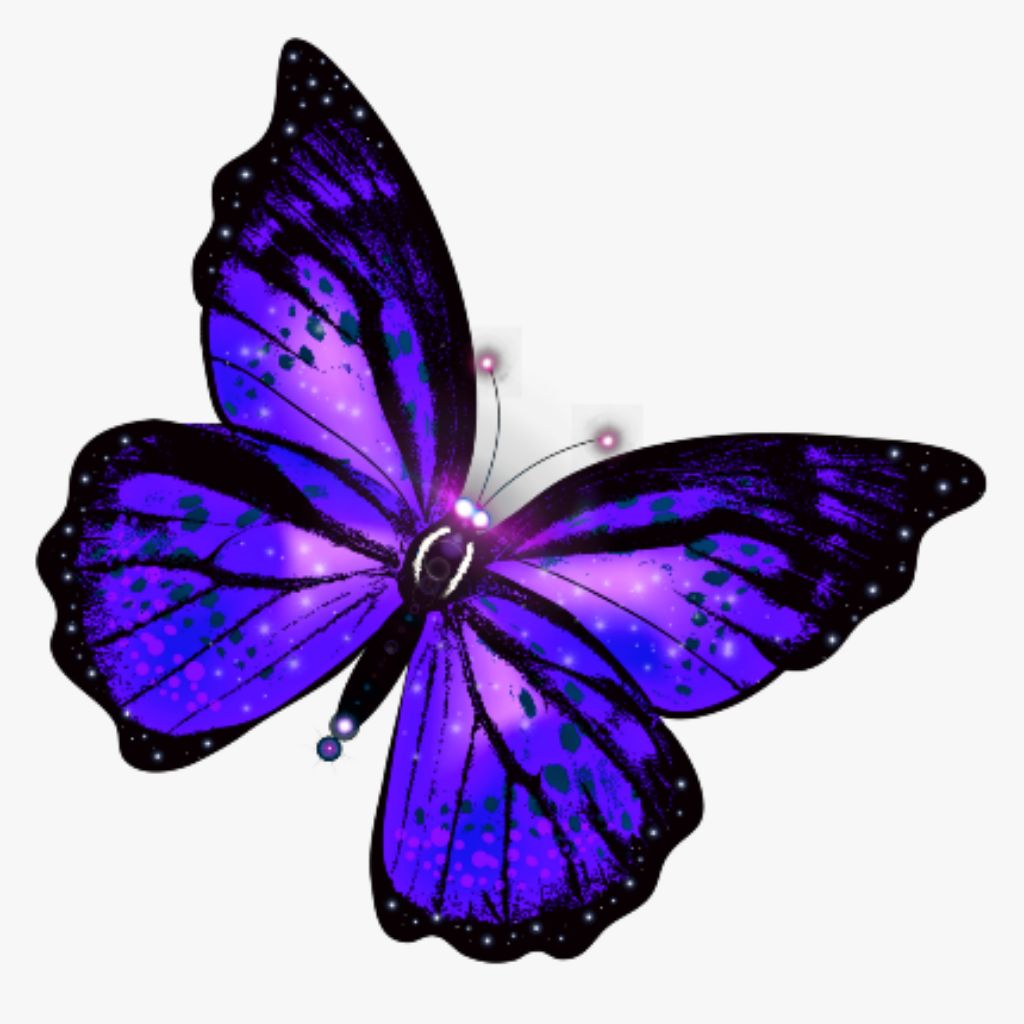 Светящаяся бабочка на прозрачном фоне