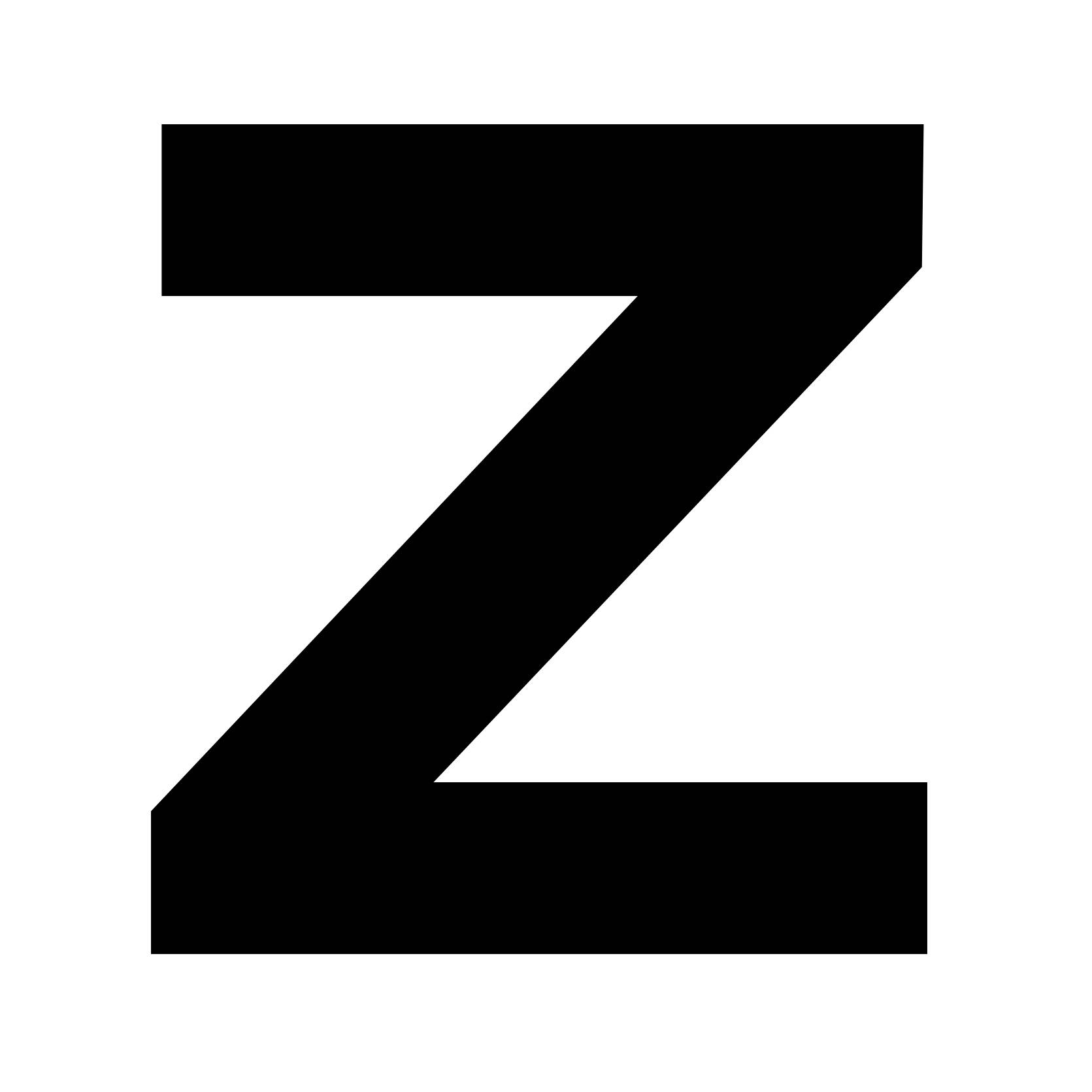 Za. Знак z. Символ z. Буква z. Z на прозрачном фоне.