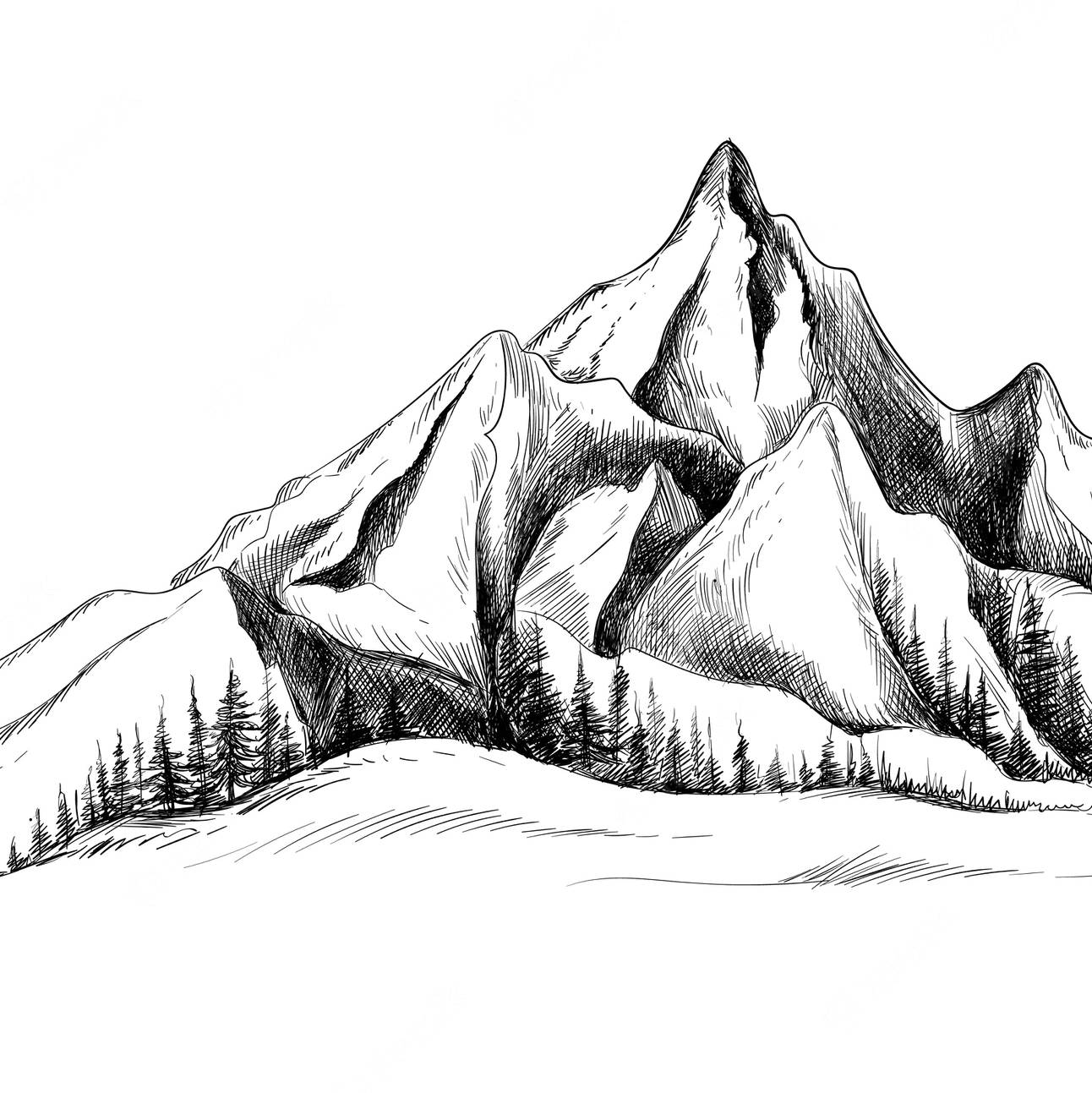 Графический рисунок гор