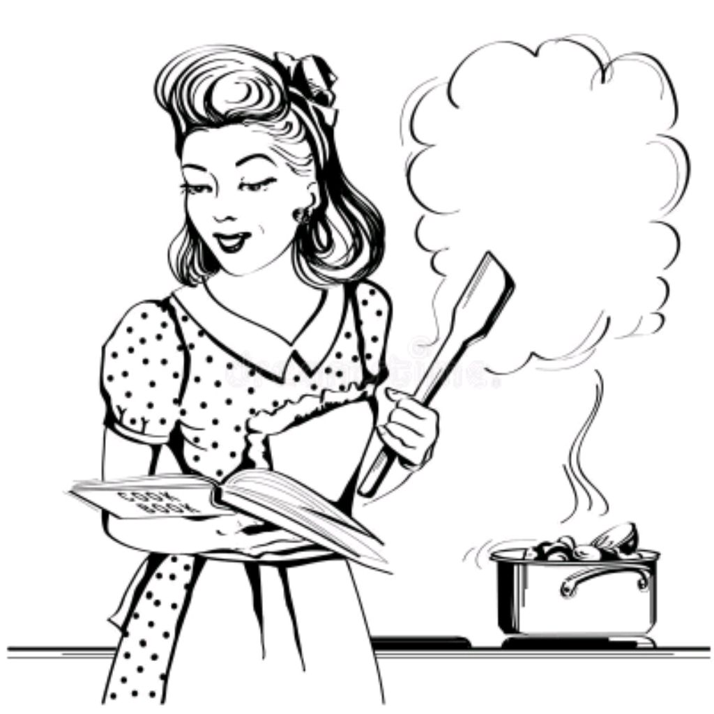 Женщина готовит вектор
