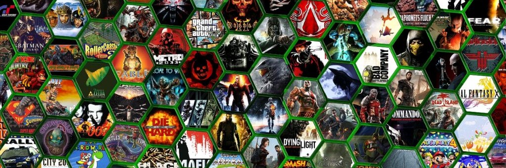 коллаж из обложек популярных видеоигр