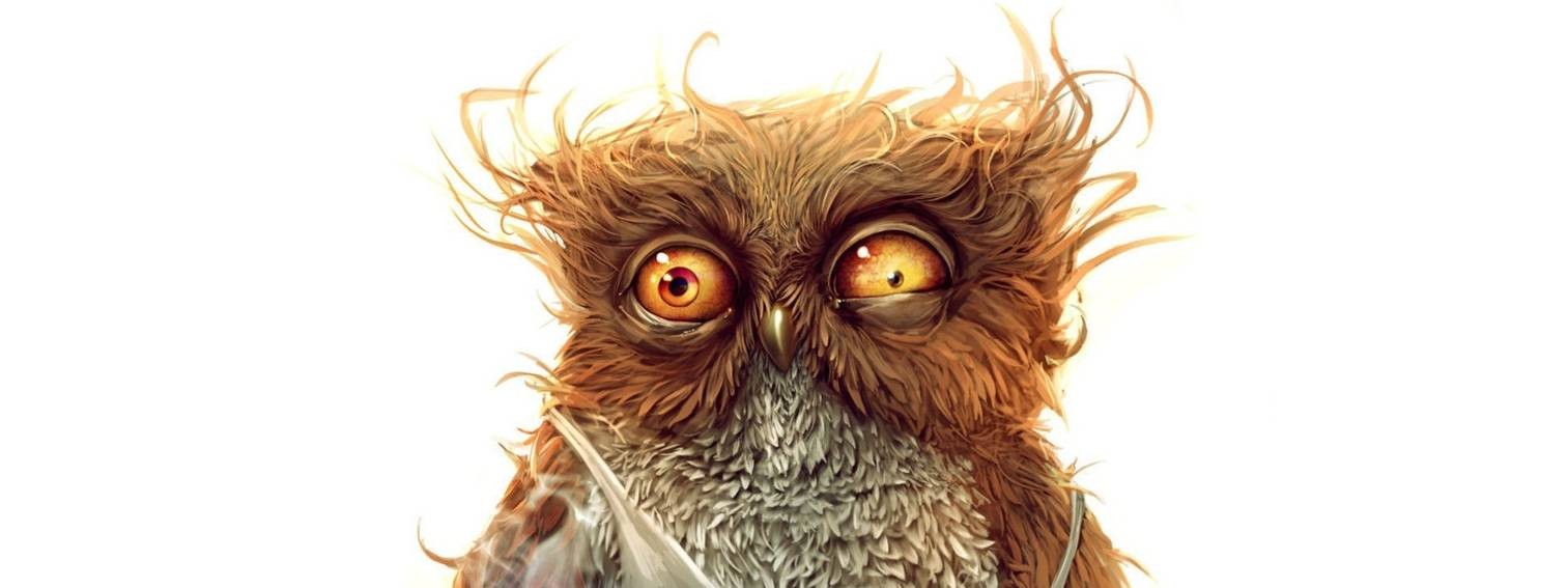 frazzled cartoon owl